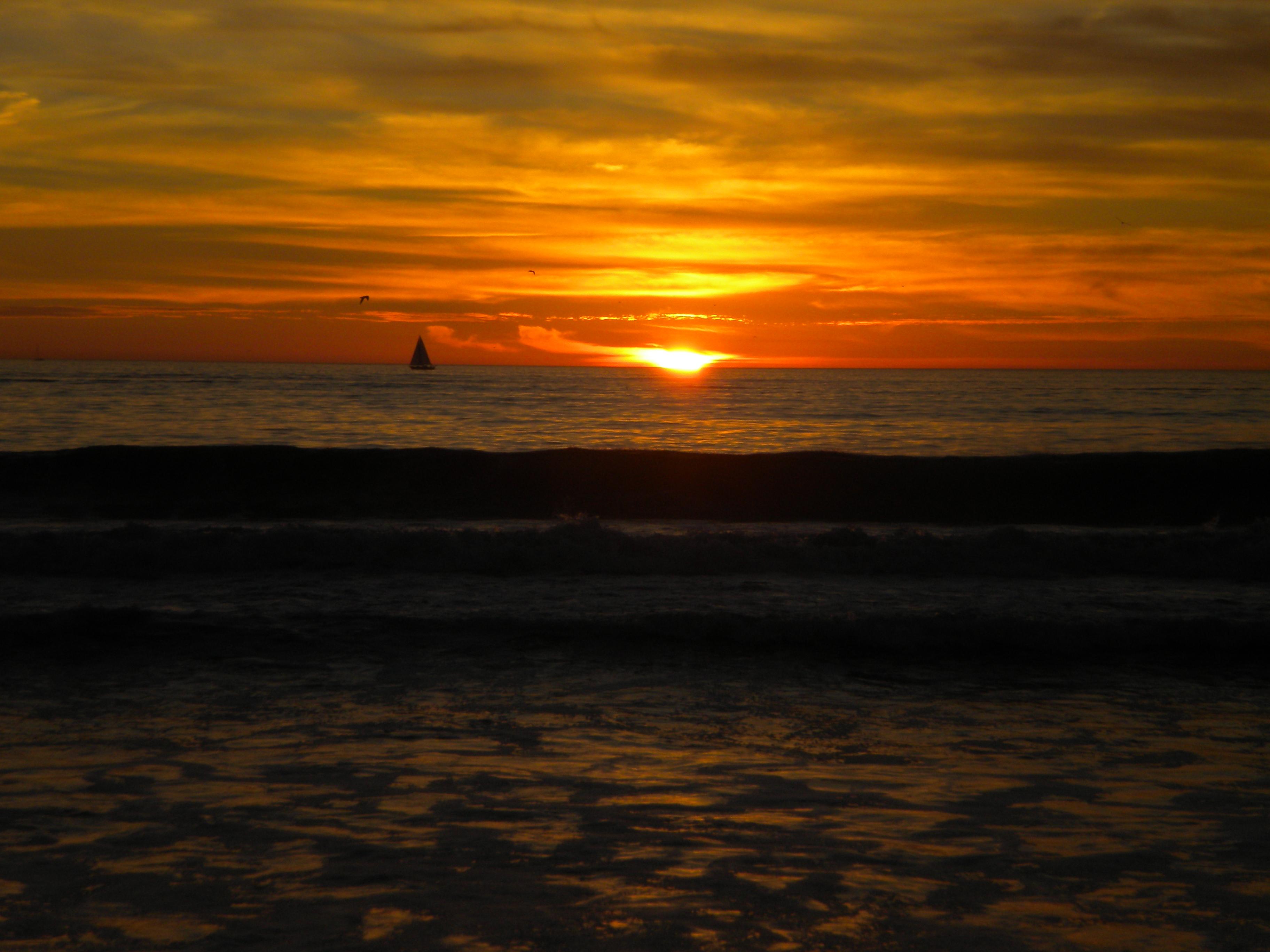 Pacific Ocean with a sailboat